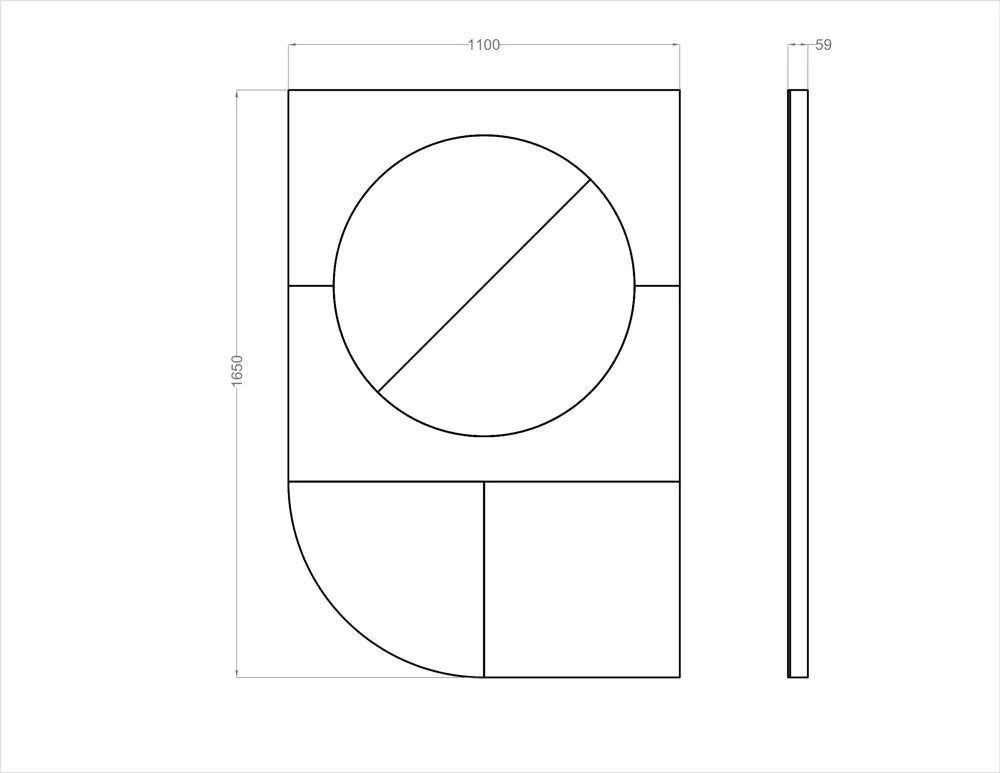 Acoustic Wall Art Panels FAN 3 dimensions on white background Decormania UK
